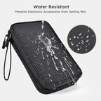 CAAORDKSO Electronics Travel Organizer, Electronic Accessories Carry Case Waterproof Double Layers Storage Bag Travel Essentials for Cord, Cable, Charger, USB, Power Bank, Earphone (Black, X-Large)