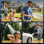 BSEED Portable Shower for Camping with Immersion Water Heater, 8000mAh Rechargeable Camping Shower with Large Capacity Foldable Bucket, Outdoor Shower for Hiking RV, Travel, Pet Bath, Car Washing