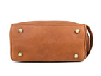 10" Premium Leather Toiletry Travel Pouch With Waterproof Lining | King-Size Handcrafted Vintage Dopp kit By Aaron Leather Goods (Buckthrown Brown)