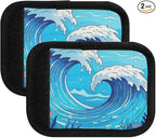 2 PC Luggage Handle Wrap Luggage Handle Covers Tags for Suitcase Bags Travel Luggage Handle Identifier Gripper Sea Waves Seaweed Blue