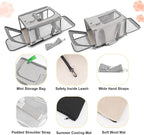 GAPZER Pet Carrier for Large Cat Soft-Sided Animal Traveling Bag for Medium Cat up to 20lbs / Washable Small Dog Puppy 10 lbs Crate Case with Privacy Curtains for Home Outdoor Travel Beige White
