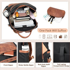 AGLOD Vegan Leather Laptop Backpack for Women 15.6 Inch Work Backpack Purse for Travel College