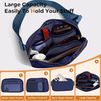 Belt Bag Zipper Fanny Pack Crossbody Bags for Women,Fashion Nylon Waist Packs, Water Repellent Two Way wear with Adjustable Strap Gifts for Teenage Girls Women Men(Royal blue)