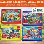 QUOKKA Magnetic Puzzles for Kids Ages 4-6 – 100 PCS Magnetic Puzzle Book for Toddlers 3-5 – 2 Puzzles & 2 Spot The Difference Maps – Search & Find Travel Games – Activity Book Bugs & Polar Animals