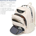 Boavan Laptop Backpack for women,15.6 inch Laptop Bag with USB Port, Waterproof Travel Work Backpack Purse, Anti-Theft Teacher Nurse Doctor Casual Bookbags Office Business backpack，Cream Beige