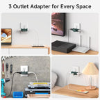 [ETL Listed] Cable Matters 3-Pack 3 Way Plug Adapter 15A 1875W, 3 Prong 3 Outlet Adapter, Power Splitter Plug Outlet, 3 Way Electrical Splitter, Green
