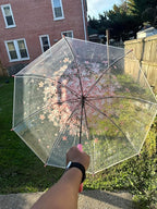 Clear Bubble Umbrella - Automatic Opening Clear Dome Umbrella with the Stylish J-Shaped Handle for Men and Women, Wedding, Outings and Large Group Gatherings, Graduations, Proms, or Daily City Walks