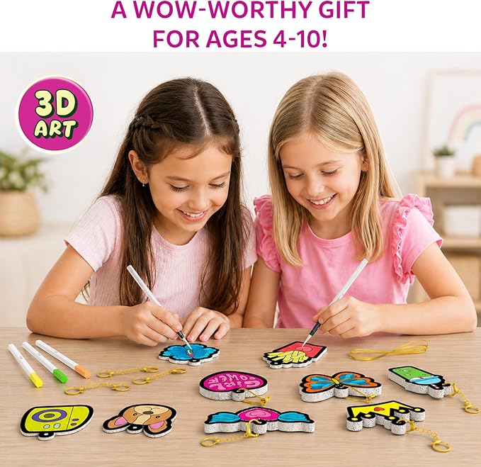 Skillmatics Aqua Puffs – 3D Art Kit, Girl Power, Mess-Free Paint by Number Craft for Kids, DIY Color & Inflate Activity, Travel Toys & Creative Gifts for Girls Ages 4, 5, 6, 7, 8, 9, 10