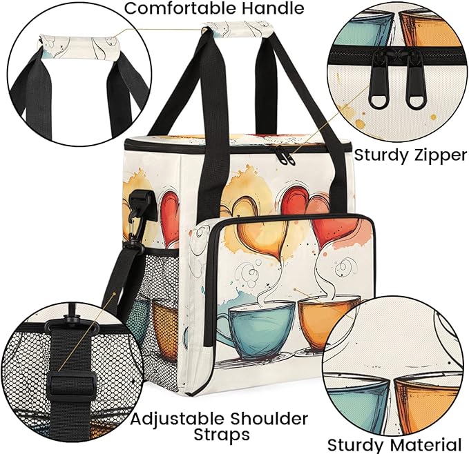 Coffee Maker Travel Bag Compatible with Keurig K-Mini, K-Mini Plus or Other Accessories, Portable Coffee Maker Case with Shoulder Strap for Travel(Bag Only)