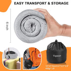 Travel Pillow - Hooded Neck Pillow Airplane Memory Foam Filling for Plane, Cars Sleeping, Road Trip, Long Flights, Airplane Travel Essentials, Includes Eye Mask & Earplugs (Light Gray)