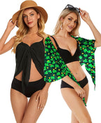 CHICGAL 2 Pieces Women Beach Sarong Bathing Suit Wrap Skirt Sheer Bikini Swimsuit Cover Ups for Swimwear