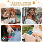 Yonlevres Credit Card Holder for Women, Slim RFID Wallet Front Pocket Small Card Holder, Travel ID Window PU Leather Cute Funny Thin RFID Blocking Case Organizer Gifts Ladies Blue