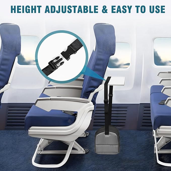 Airplane Foot Hammock, Portable Desk Foot Hammock with Thickened Foam，Portable Foot Hammock for air Travel, Memory Foam Footbed for air Travel