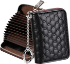 FurArt Zipper Wallet Women, RFID Blocking Credit Card Wallet, Business Card Holder, Compact Size KeyChain Wallet