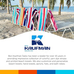 Kaufman - Joey Velour Colored Classic Multi-Color Stripe Beach & Pool Towel - Large 100% Combed Cotton Beach Towel - Soft & Absorbent Colorful Towels - 30" x 60" (2-Pack)