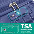 Joyway Luggage Sets 6 Piece with Detachable Spinner Wheels, Lightweight Hard Shell Travel Suitcse Set with TSA Lock (Blue, 6 Piece Set)