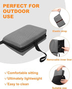 FASTMOMENT Airplane Seat Cushion Portable Travel Cushion for Comfort Foldable Stadium Pad with Breathable Fabric Seat Pad Perfect for Long Flights, Office, Bleacher, Camping