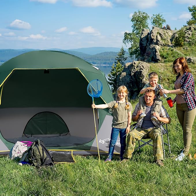 LOYEAHCAMP Tents 4 Person Camping Tent, Easy Setup Waterproof Family Tents for Camping, Portable Dome Tent for Outdoor Camping with Rainfly, Carry Bag