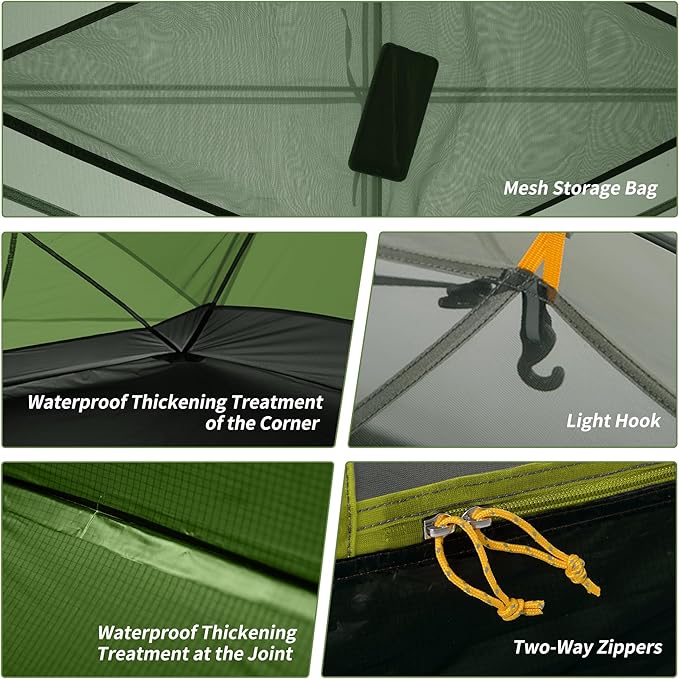 Naturehike Mongar Backpacking Tent, 3 Season Ultralight Lightweight Double Layer Free Standing Tents for Camping Hiking Cycling