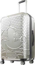 FUL Disney Mickey Mouse 30 Inch Rolling Luggage, Hardshell Suitcase with Spinner Wheels, Silver