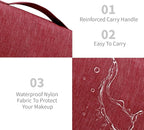Lcsmaokin Large Capacity Toiletry Bag Travel Bag with Hanging Hook for Men and Women Waterproof Travel Cosmetic Bag Bathroom Storage Bag for Brushes Set, Full-Sized Shampoo, Toiletries, Wine Red