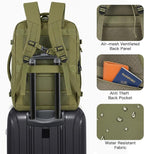 Gieury Travel Backpack, Extra Large 50L Expandable Backpack for Men Women, Carry On Backpack For Airplanes, Travel Essentials Luggage Suitcase Daypack Travel Gift Weekender Bag, Army Green