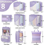 8 Set Packing Cubes for Travel, Gifts for Women Mom,Anti-Tearing Suitcase Organizer,OlarHike Vacation Essentials & Accessories for Cruise Ship