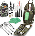 Wealers Camp Kitchen Cooking Utensil Set Travel Organizer Grill Accessories Portable Compact Gear for Backpacking BBQ Camping Hiking Travel Cookware Kit Water Resistant Case