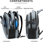 DUSLANG Travel Work Laptop Backpack With USB Charging Port Fits 15.6 15 14 13 Inch Laptop and Notebook Business Anti Theft College Computer Bag Back Pack for Women Men - Dark grey