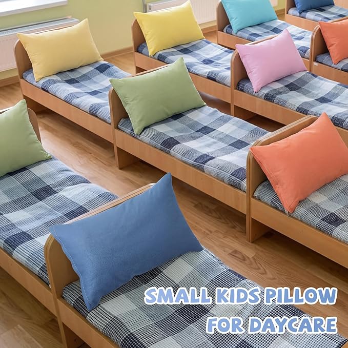 Kigley 12 Pack Mini Pillows for Daycare 9.1 x 13.8'' Small Travel Pillow Bulk Soft Breathable Cotton Pillow for Nap Travel Pet Neck Lumbar Purse Insert(Morandi)