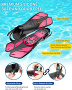 Ubekezele Snorkeling Gear for Adults Men Women,4 in 1 Snorkel Set with Panoramic View Diving Mask Anti-Fog Anti-Leak,Dry Top Snorkel,Fins and Travel Bag for Swimming,Snorkeling and Travel Diving