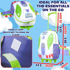 Disney Toy Story 2-in-1 Buzz Lightyear Carry On Luggage 18” Rolling Kids Mini Suitcase with Wheels & Handle 16L, Lightweight Travel Bag Gifts for Kids