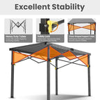 Join Nature Portable Outdoor Camping Table Large for 2-6 Person - Foldable Camp Table with Aluminum Roll-Up Top & Carry Bag for BBQ, Tailgating, Backyard, 220 Lbs Capacity, Stable & Sturdy (Black)