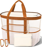 2026 Stylish & Spacious XX-Large Beach Bag for Women – Mesh × Canvas Tote with Top Zipper, 11 Tall Pockets | 40L+ Spacious, 11 Tall Pockets, Zipper Pouch, Secure Zip-Top, Sand-Resistant Base