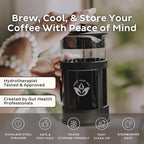 Trust Your Gut Premium Portable French Press Coffee Maker, Glass & Stainless Steel Enema Coffee Plunger, Durable and Heat-Resistant, Easy to Use, 1L Capacity