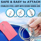 BlueCosto - Luggage Tags - Large, Pink, 5 PK - PVC Suitcase Tags w/Privacy Cover & Stainless Steel Wire Loops - Personalized Baggage Identifiers for Travel - Backpack Name Labels