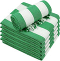 Set of 6 Turkish Beach Towel, Cotton Beach Towels, 36 x 71 Inches Turkish Towel, Sand Free, Quick Dry, Lightweight Beach Towels for Adult Green