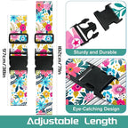 Slohif Luggage Straps for Suitcases Travel Belt Accessories Luggage Connector Identifiers 2 Pack Over Handle with Buckle Unique Nylon Adjustable Strap for Sleeping Bag Car Seat Vector Floral