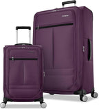 Samsonite 2-PC Soft-Sided 21/29” (Carry-On & Large Checked), Lightweight Expandable Element Luggage Set with 2 Front & 1 Side Pocket, Four Spinner Wheels, Adjustable Handle, Durable- Purple