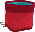 Kurgo Zippy Bowl for Dogs, Collapsible Travel Dog Bowls, Pet Food & Water Hiking Container, Food Grade Silicone, Travel Accessories for Pets, Includes Carabiner, Holds 48 oz (Barn Red)