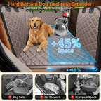 URPOWER XL Dog Backseat Extender for Full-Size Crew Cab Truck, Hard Bottom Dog Car Seat Cover for Back Seat Holds 400lbs, Waterproof Dog Hammock Pet Rear Seat Protector Travel Bed for F150 / Silverado