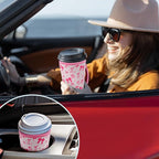KJQJLY 3 Pack Reusable Iced Coffee Sleeves for Iced Coffee Cups or Drinks Reusable Neoprene Insulated Sleeves for Hot and Cold Drinks from Starbucks, Dunkin, And More (Pink bow)