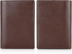 Polare Slim RFID Blocking Leather Passport Holder Travel Bifold Wallet For Men (Coffee)