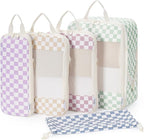 Narwey 6 Set/5 Set Compression Packing Cubes for Travel Kids Women Carry on, Packing Organizers Bag for Backpack Luggage Suitcase Duffle Bags