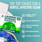 Sudstainables Laundry Detergent Sheets 60 Loads – Dissolvable Laundry Sheet for Washing Machines, Compact Alternative to Liquid & Powder Detergent, Travel-Friendly Soap | Fragrance Free