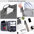 Compact Travel Umbrella for Purse - Flat Handle, Waterproof for Light Rain
