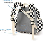 STEAMEDBUN Corduroy Toddler Backpack for Boys 2-4: Kids backpack for Boys Girls - 12 inch Preschool Kindergarten Backpacks - Checkered