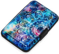 Mayski Credit Card Holder, RFID Blocking, Aluminum Alloy Hard Case, Small Mini Business Metal Wallet for Women Men, Mandala