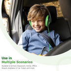 rockpapa Comfort Kids Headphones for School, Lightweight Foldable Portable Childs Boys Girls Teens Headphones Wired 3.5mm with 4.9ft Cord for Travel Airplane Tablet Phone Pad Laptop Black/Green
