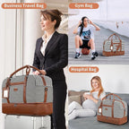 Wogarl 4PCS Weekender Bags for Women Large Overnight Weekend Travel Duffel Carry on Shoulder with Shoe Compartment Canvas Toiletry Bag for Travel Business Gym